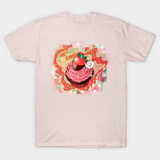 Strawberry cupcake T-Shirt by Mimie20